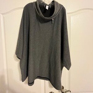 High end gray sweater poncho